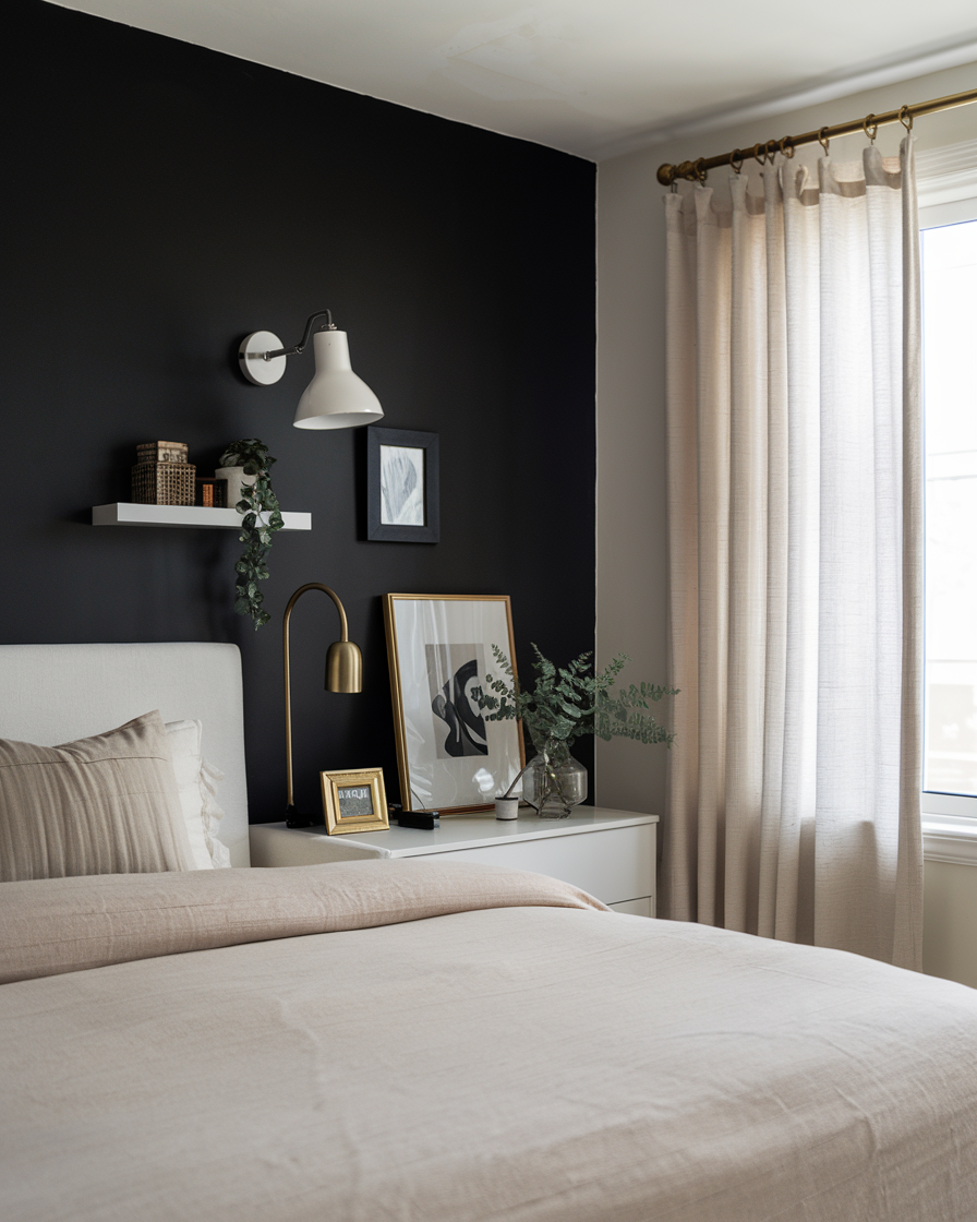 41 Stylish Black Accent Wall Bedroom Ideas 2025 – Bold, Modern, and ...