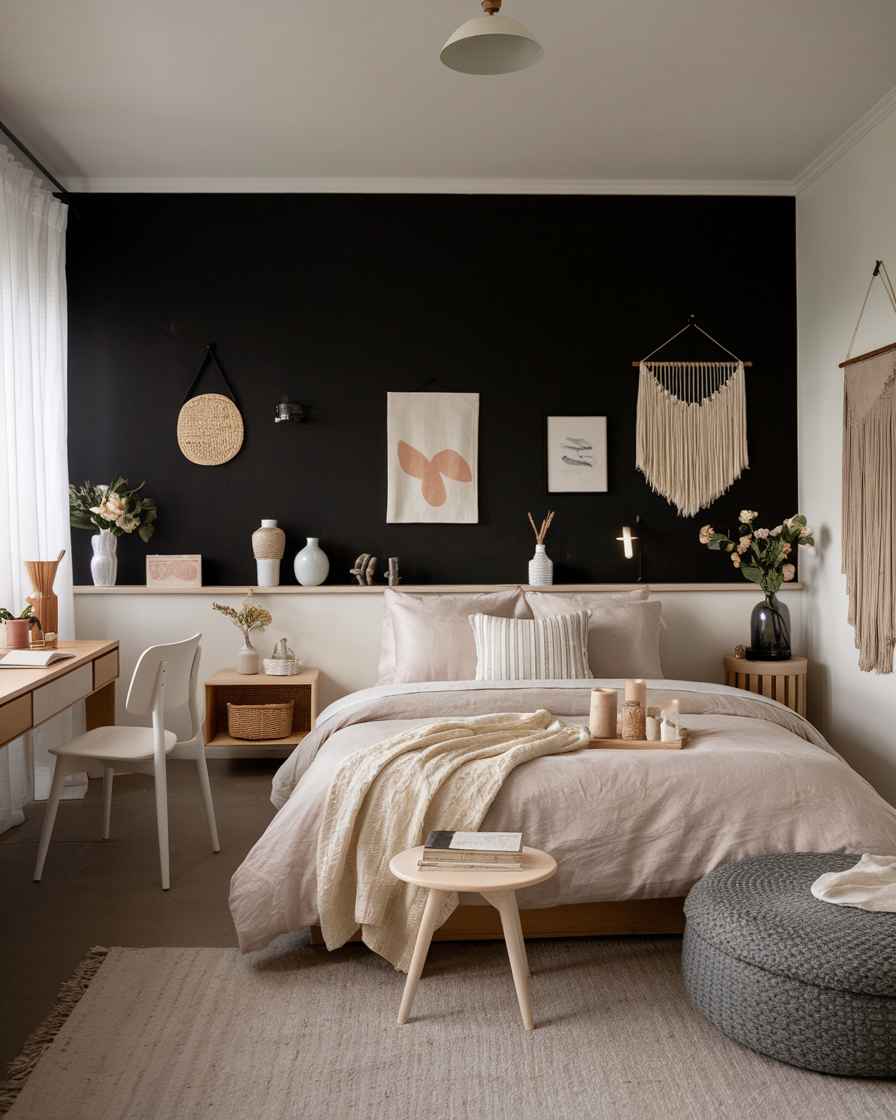 41 Stylish Black Accent Wall Bedroom Ideas 2025 – Bold, Modern, and ...