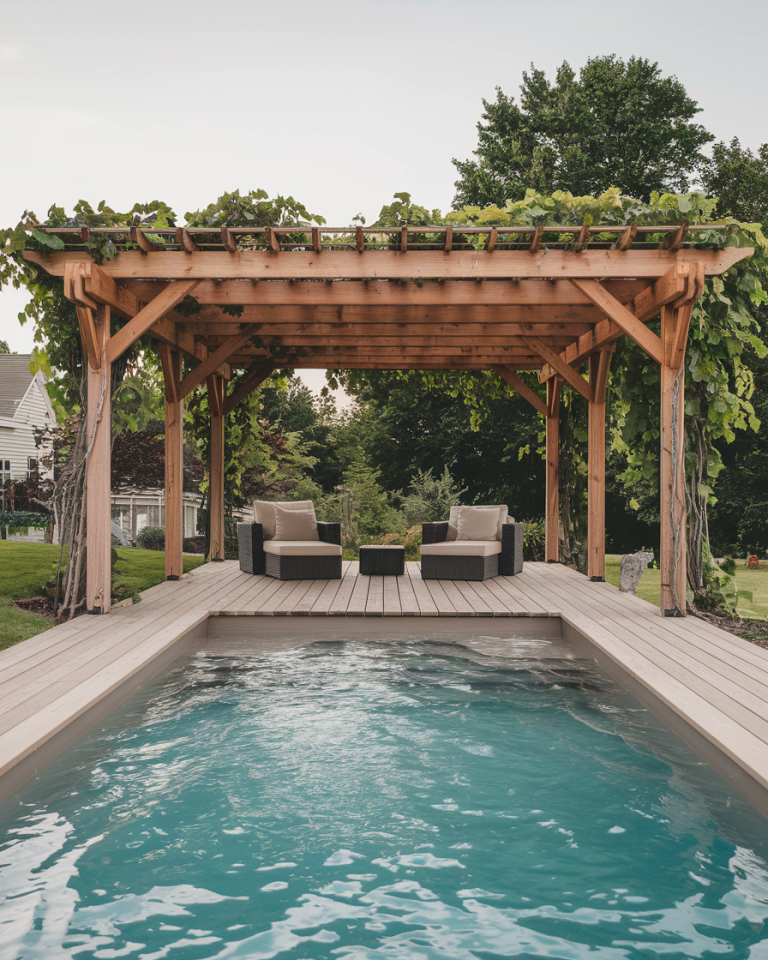 A closer look at Minimalist Small Pool Deck Designs With Solar Panels