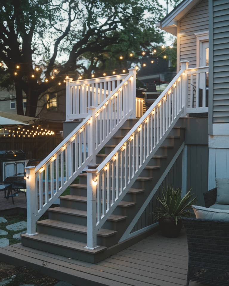 Strings In Railing 37 Outdoor String Lights Ideas 2025 – Stunning Backyard, Patio, Deck ...