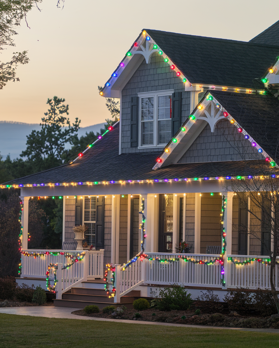 41 Outdoor Lighting Ideas 2025 For Front Yards Backyards Patio 5. Festive Christmas Lights With A Smart Twist 
