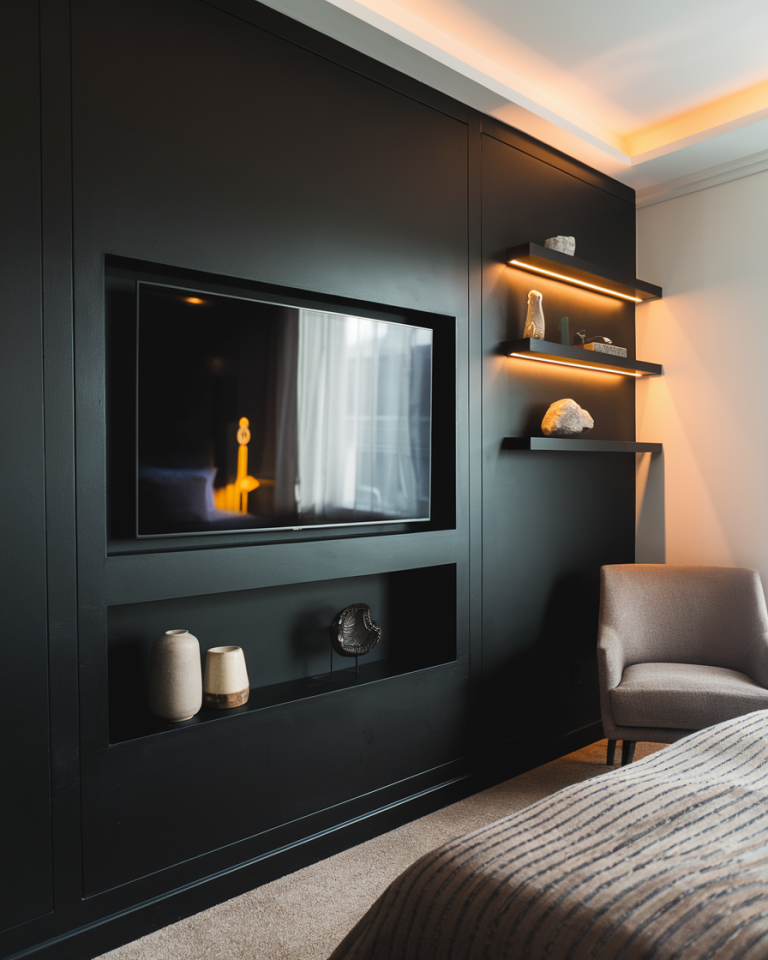 41 Stylish Black Accent Wall Bedroom Ideas 2025 – Bold, Modern, and ...