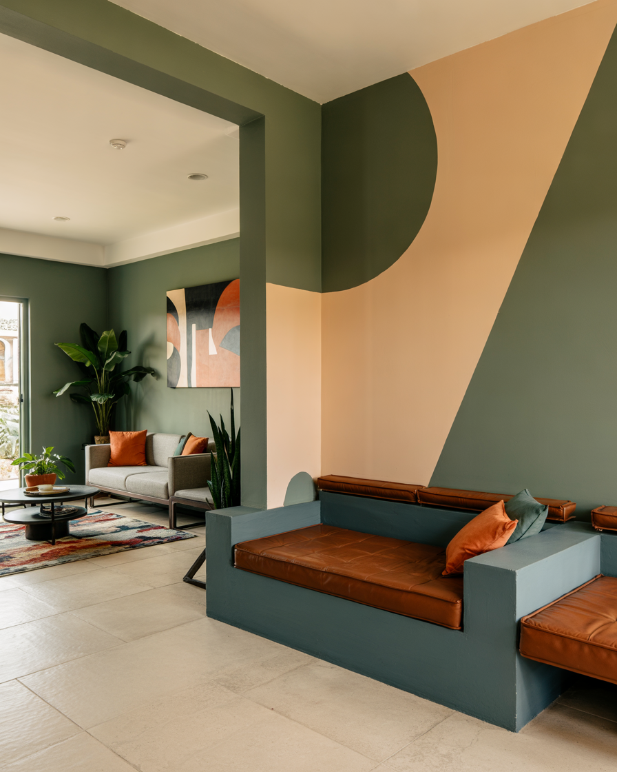 Creative Living Room Accent Wall Ideas 2025 with Bold Paint, Wallpaper ...