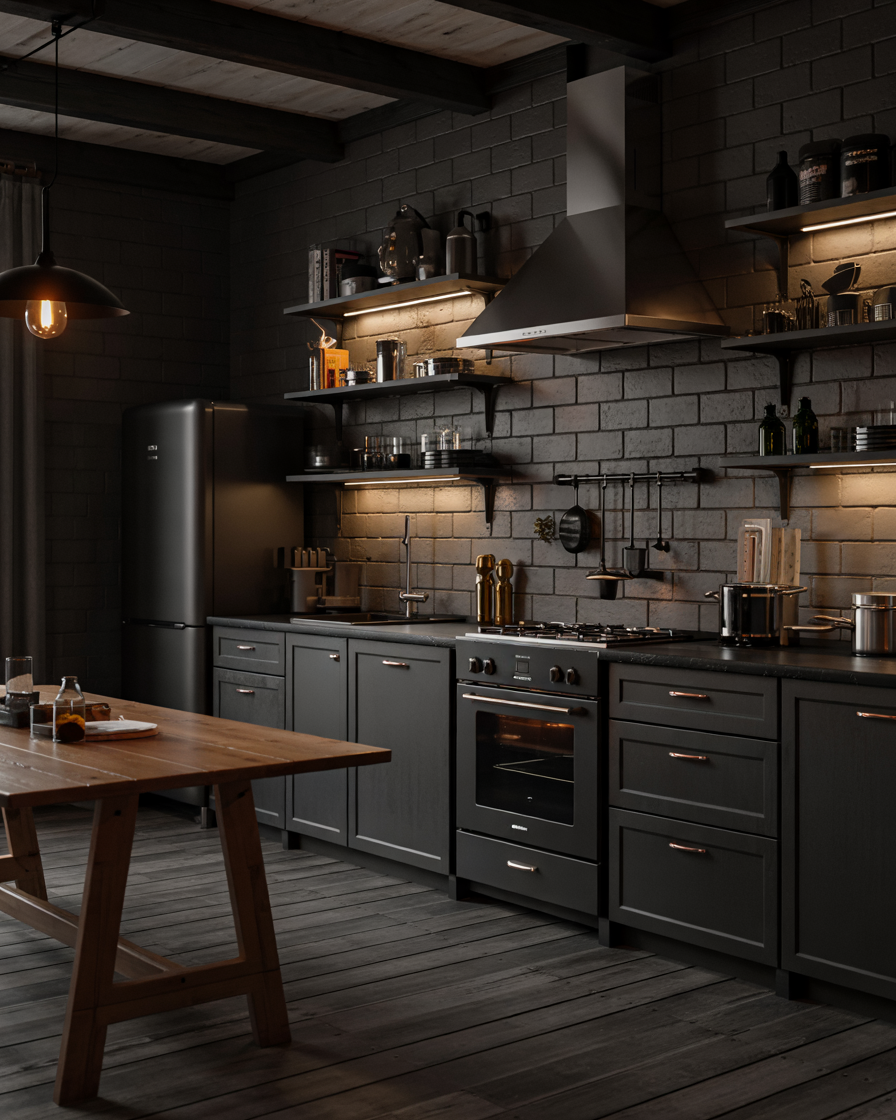 Explore 40 Dark Moody Kitchen Ideas 2025 with Stylish Decor, Cabinet ...