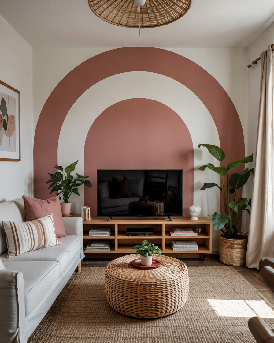 Creative Living Room Accent Wall Ideas 2025 with Bold Paint, Wallpaper ...