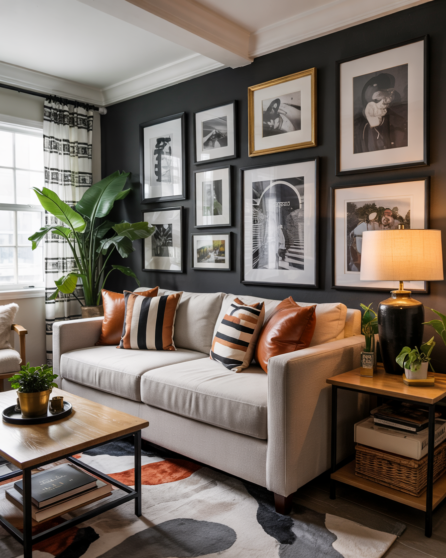 Creative Living Room Accent Wall Ideas 2025 with Bold Paint, Wallpaper ...