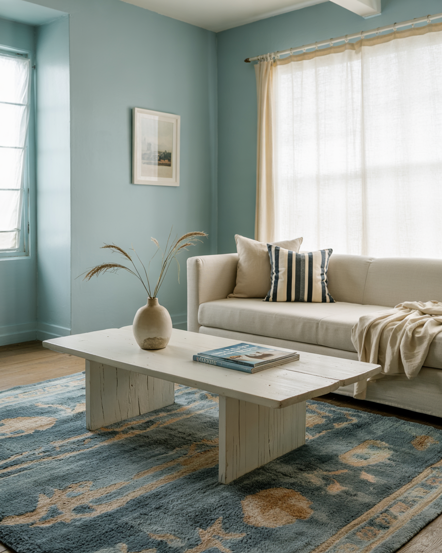 38 Coastal Living Room Ideas with Rugs Furniture and Paint Colors for a ...