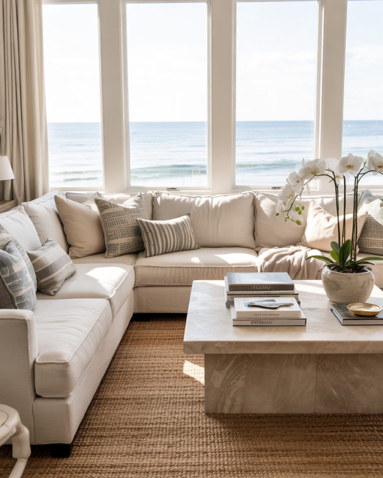 38 Coastal Living Room Ideas with Rugs Furniture and Paint Colors for a ...