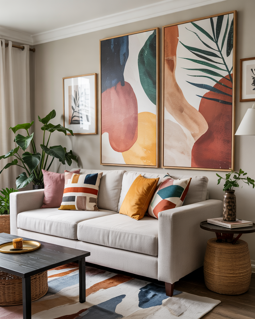 Creative Living Room Accent Wall Ideas 2025 with Bold Paint, Wallpaper ...