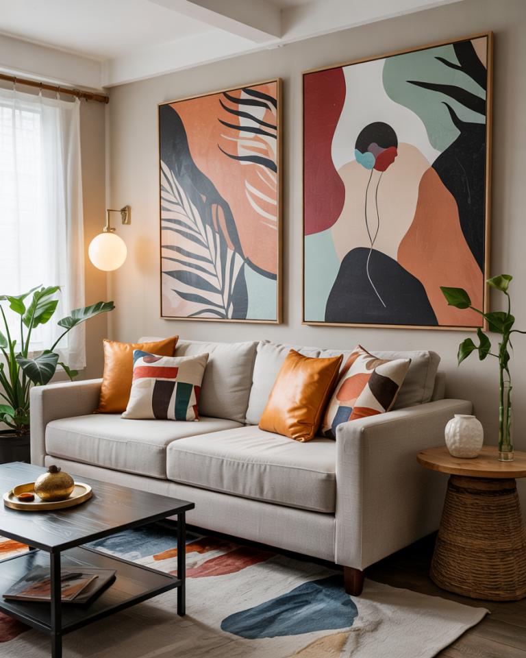 Creative Living Room Accent Wall Ideas 2025 with Bold Paint, Wallpaper ...