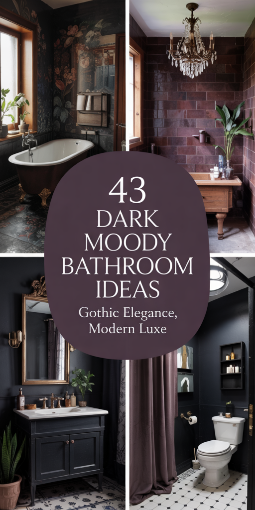 43 Dark Moody Bathroom 2025 Ideas for Color Palettes, Lighting, Tiles ...
