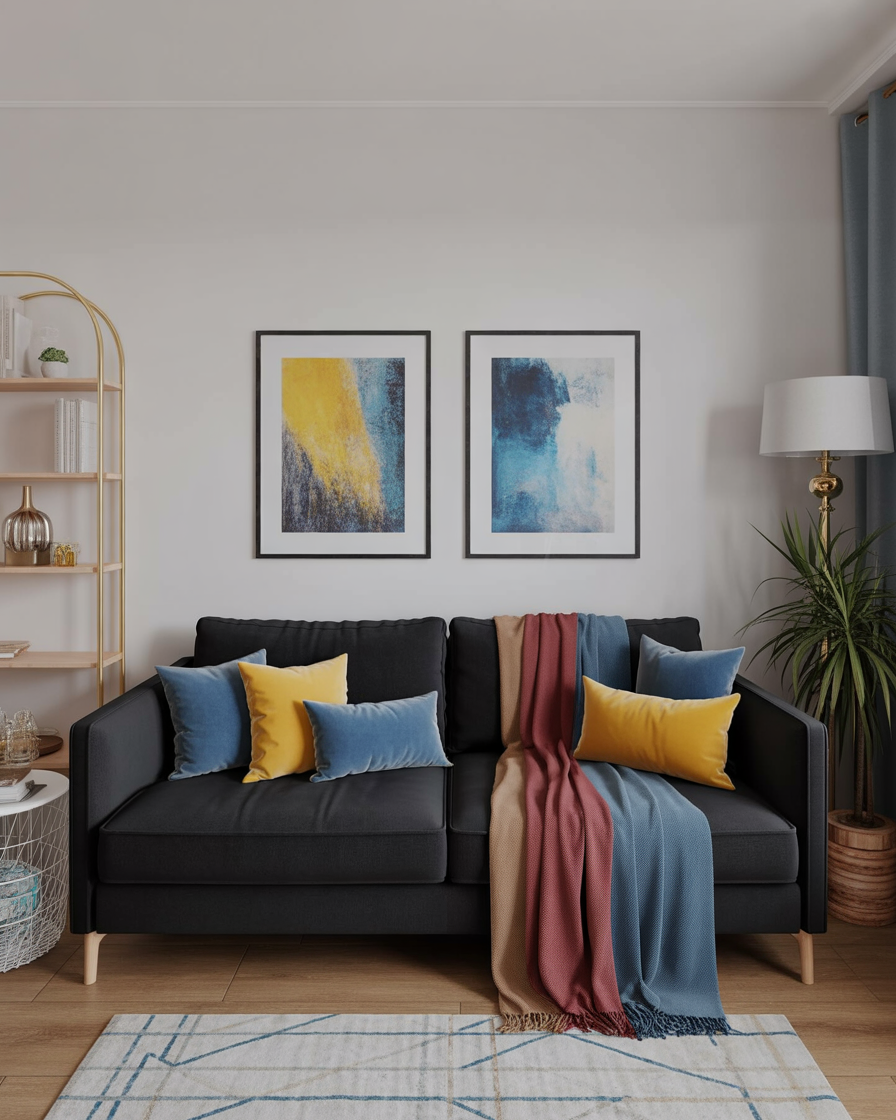 Stylish Black Sofa Living Room Ideas 2025 with Modern Decor and Bold ...