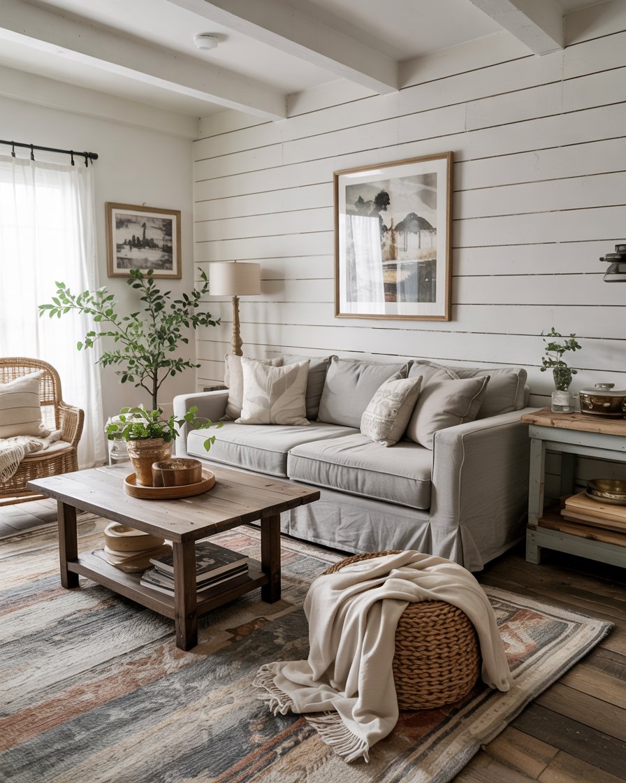 40 Neutral Living Room Ideas 2025 with Grey Sofas Farmhouse Styles and ...