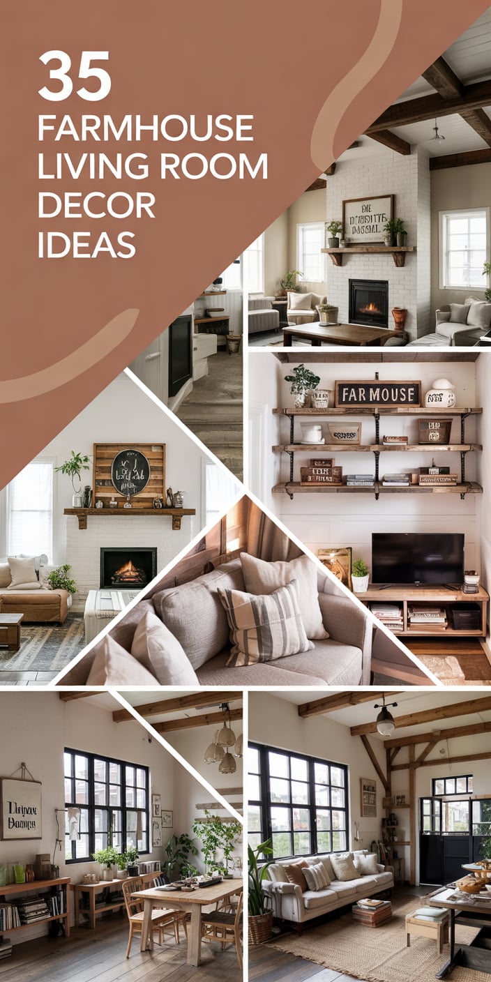 35 Farmhouse Living Room Decor 2025 Ideas with Rustic Charm, Modern ...