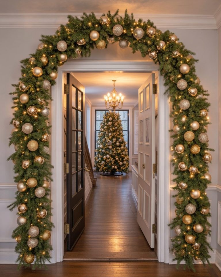 38 Garland Christmas Decor 2025 Ideas for Stairs Fireplace Doorway ...