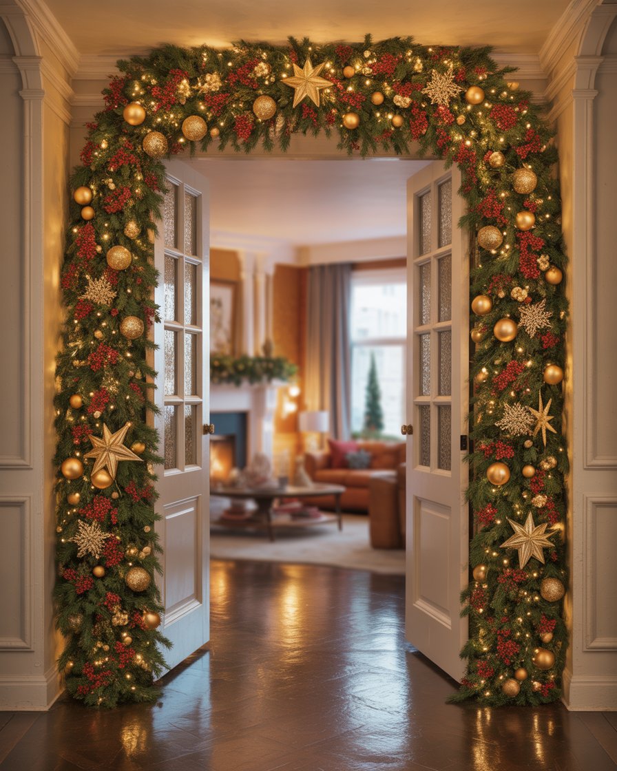 38 Garland Christmas Decor 2025 Ideas for Stairs Fireplace Doorway ...