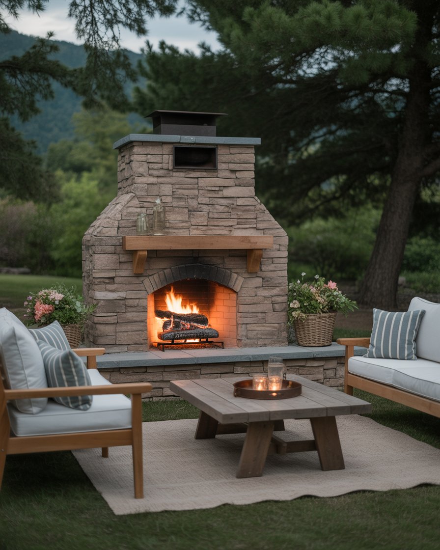 Outdoor Fireplace Ideas for Backyards 39 Cozy Rustic Stone Gas and ...