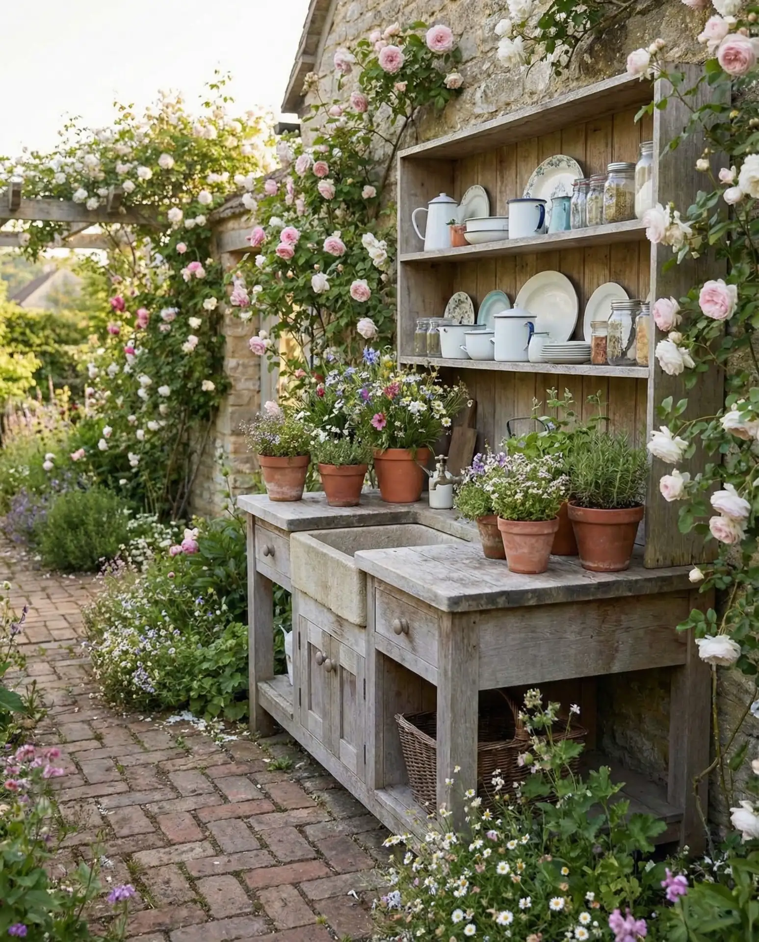 ACNH Cottagecore Garden Kitchen 1