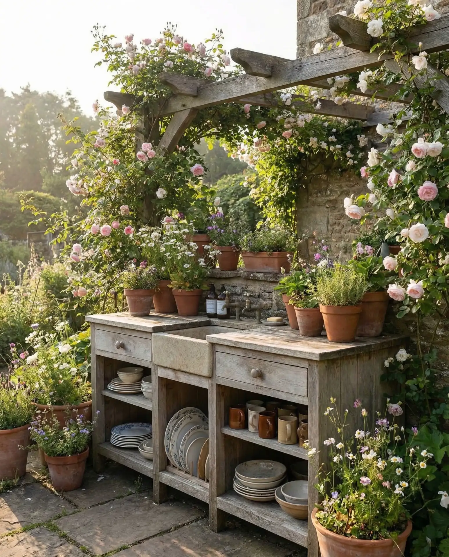 ACNH Cottagecore Garden Kitchen 2