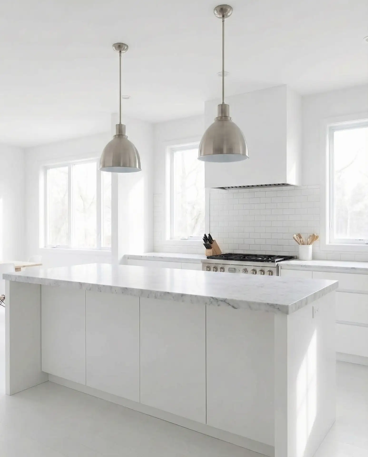 All-White Minimalist Island Design 1