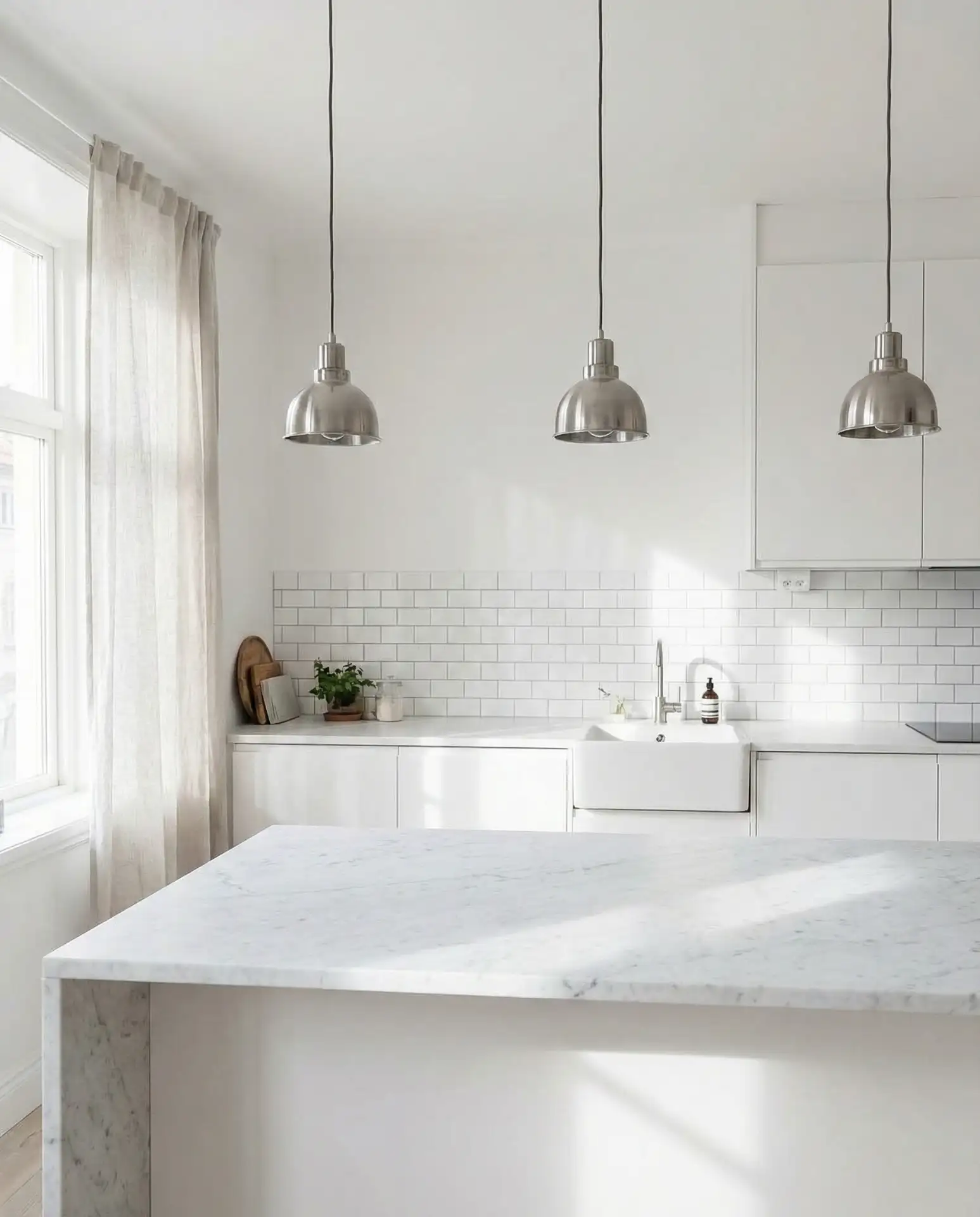 All-White Minimalist Island Design 2