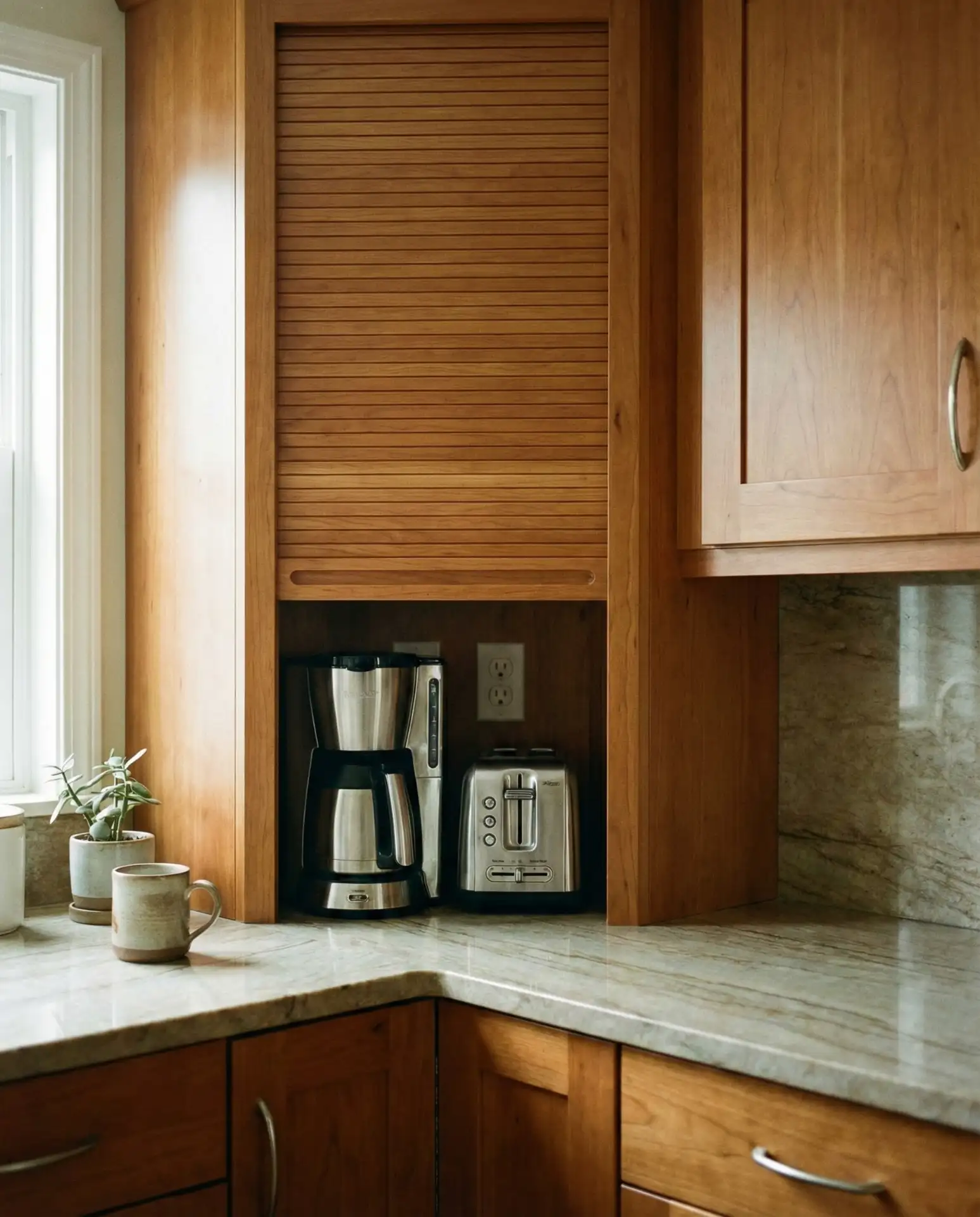 Appliance Garage with Tambour Doors 2