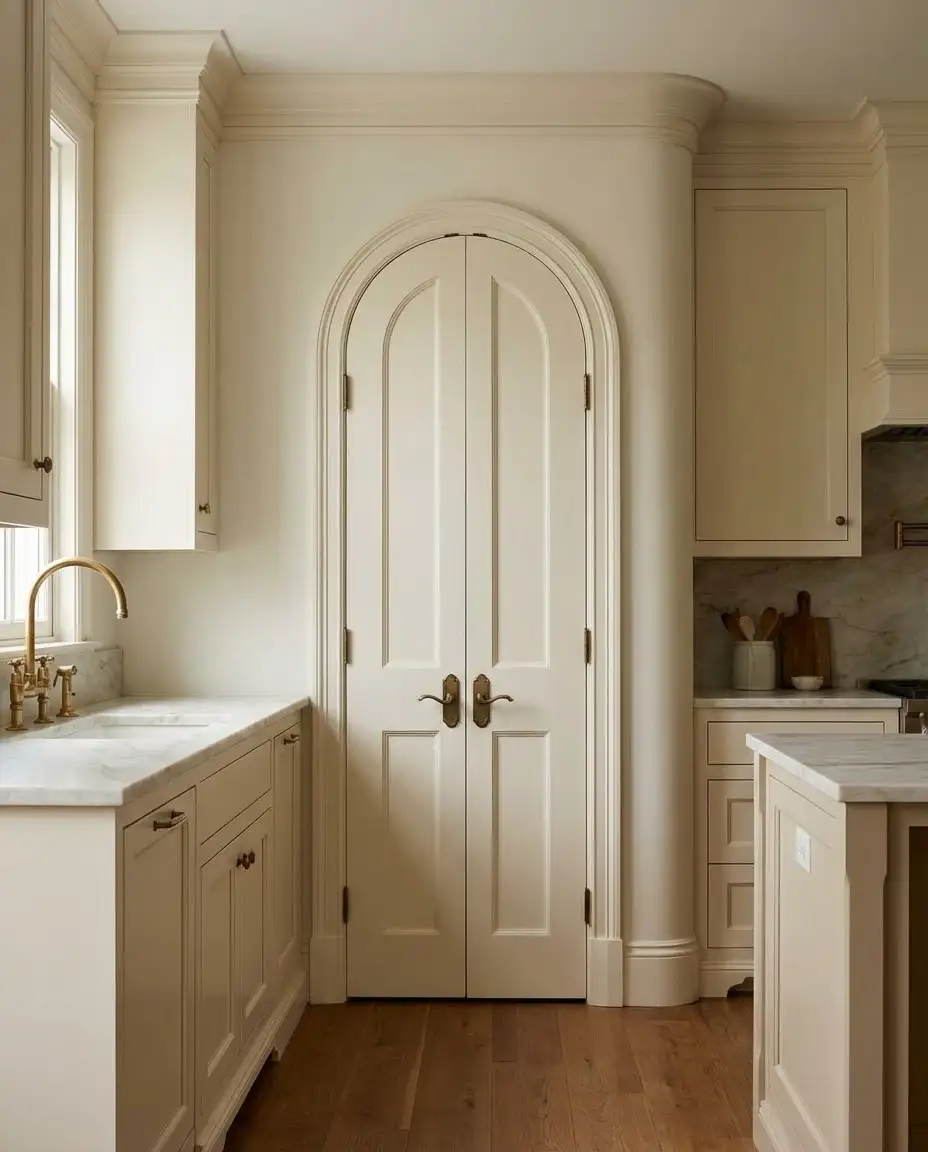 Arched Pantry Door with Vintage Appeal 1