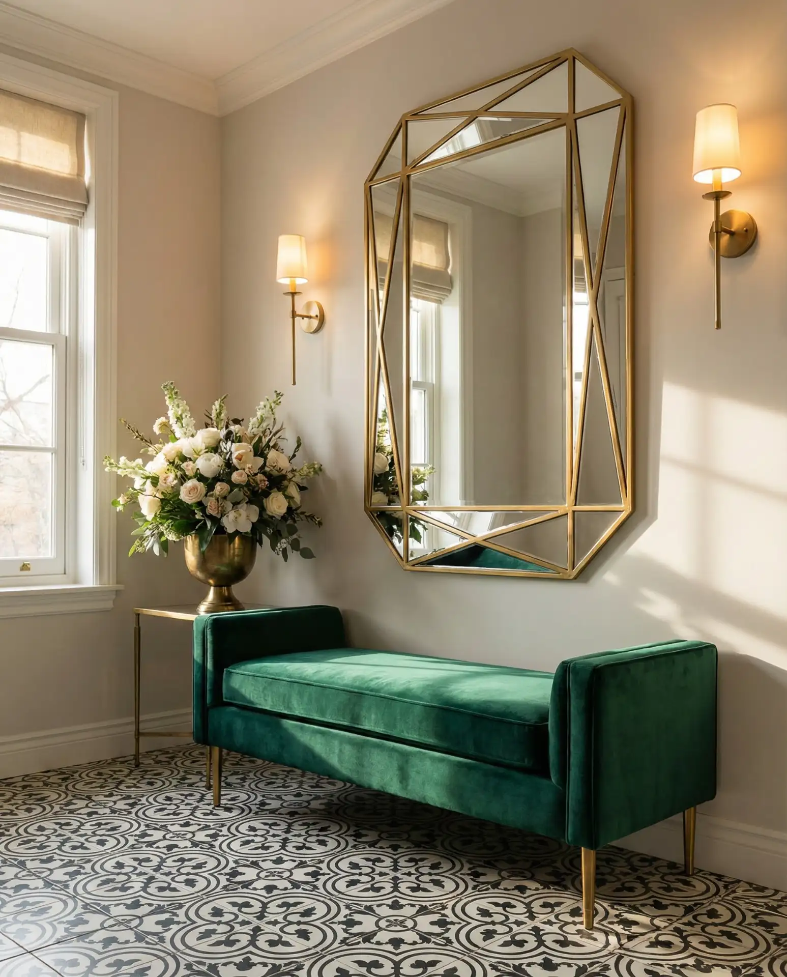 Art Deco Entry with Geometric Mirror 1