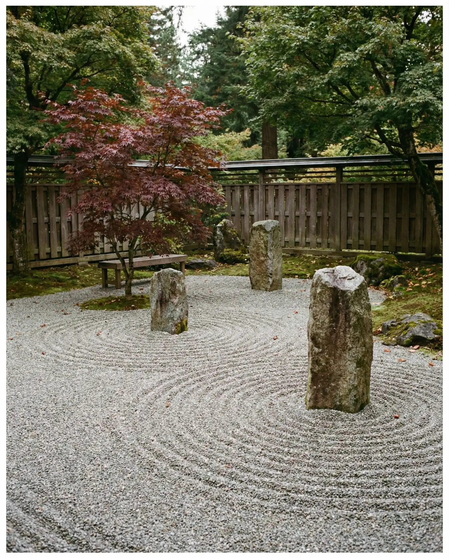 Backyard Meditation Garden with Gravel and Boulders 2