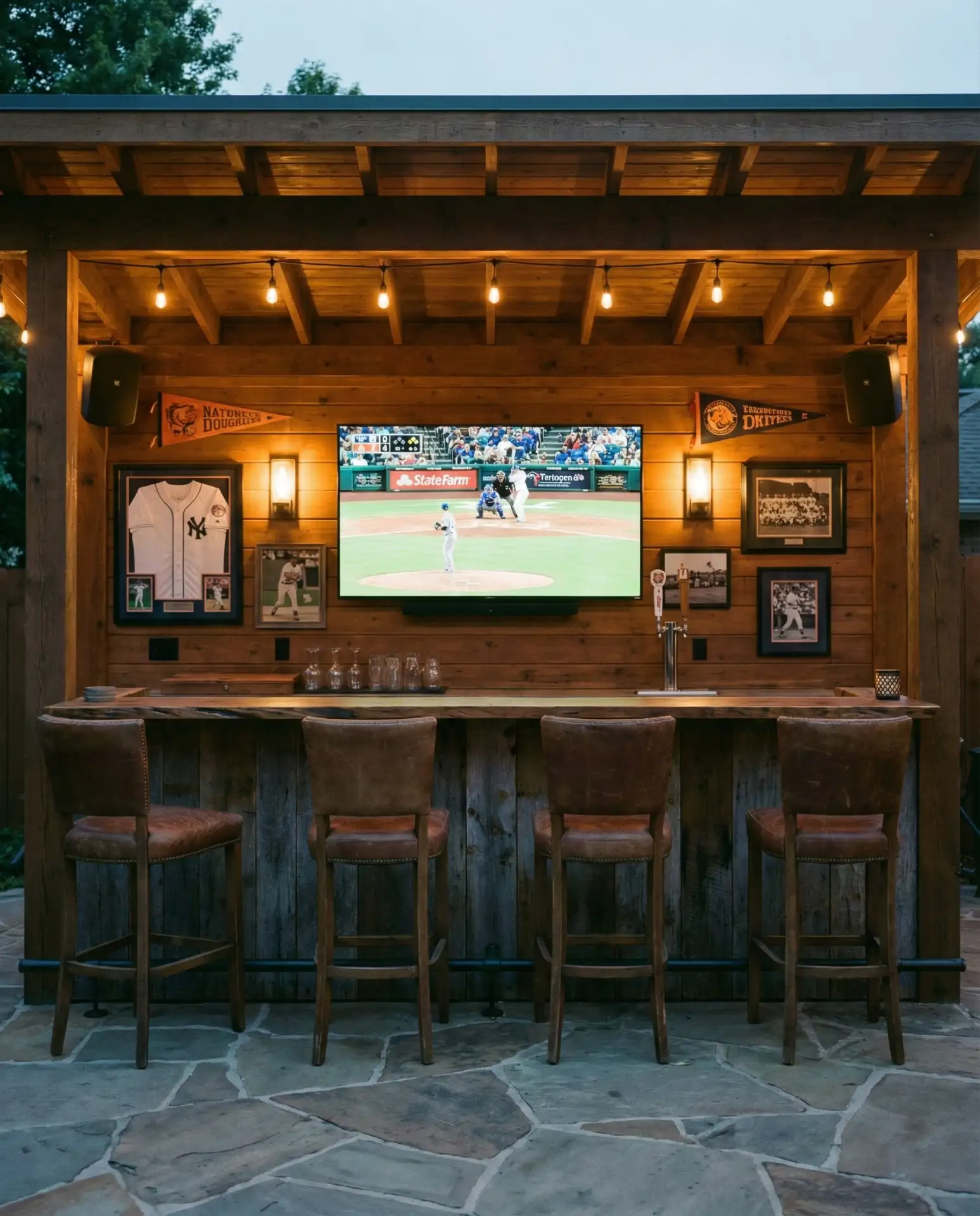 Bar with Built-In TV for Sports Viewing 1