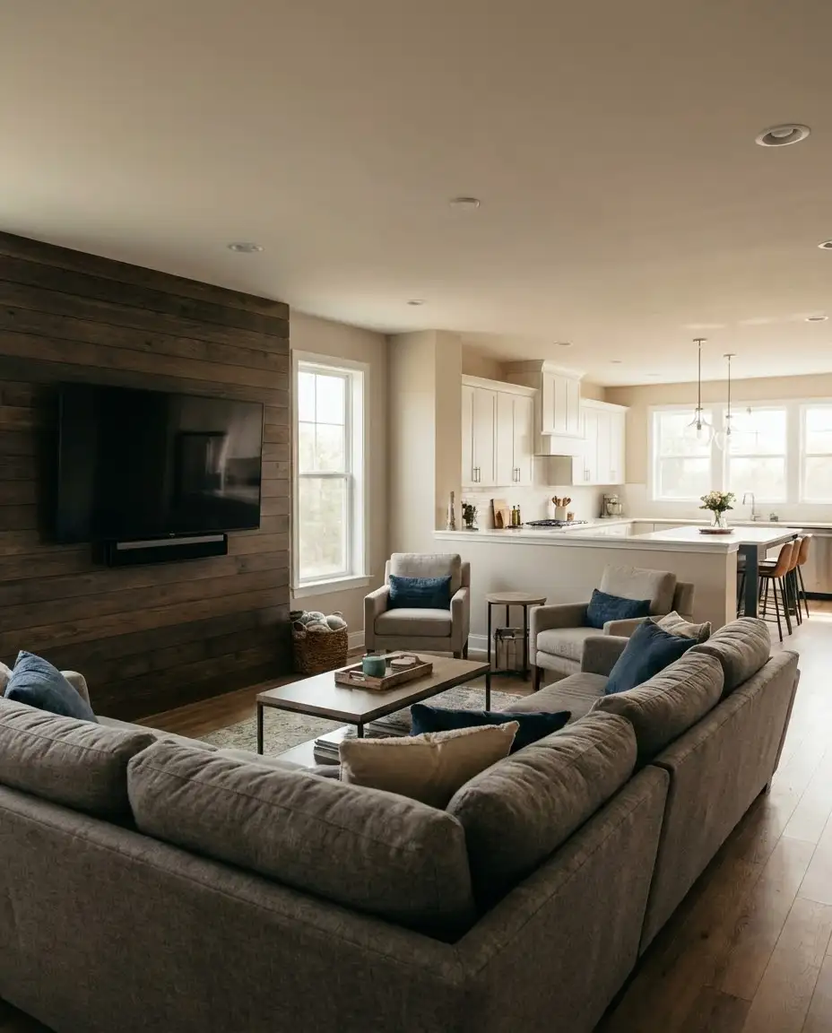 Basement Family Room with Theater Seating 1