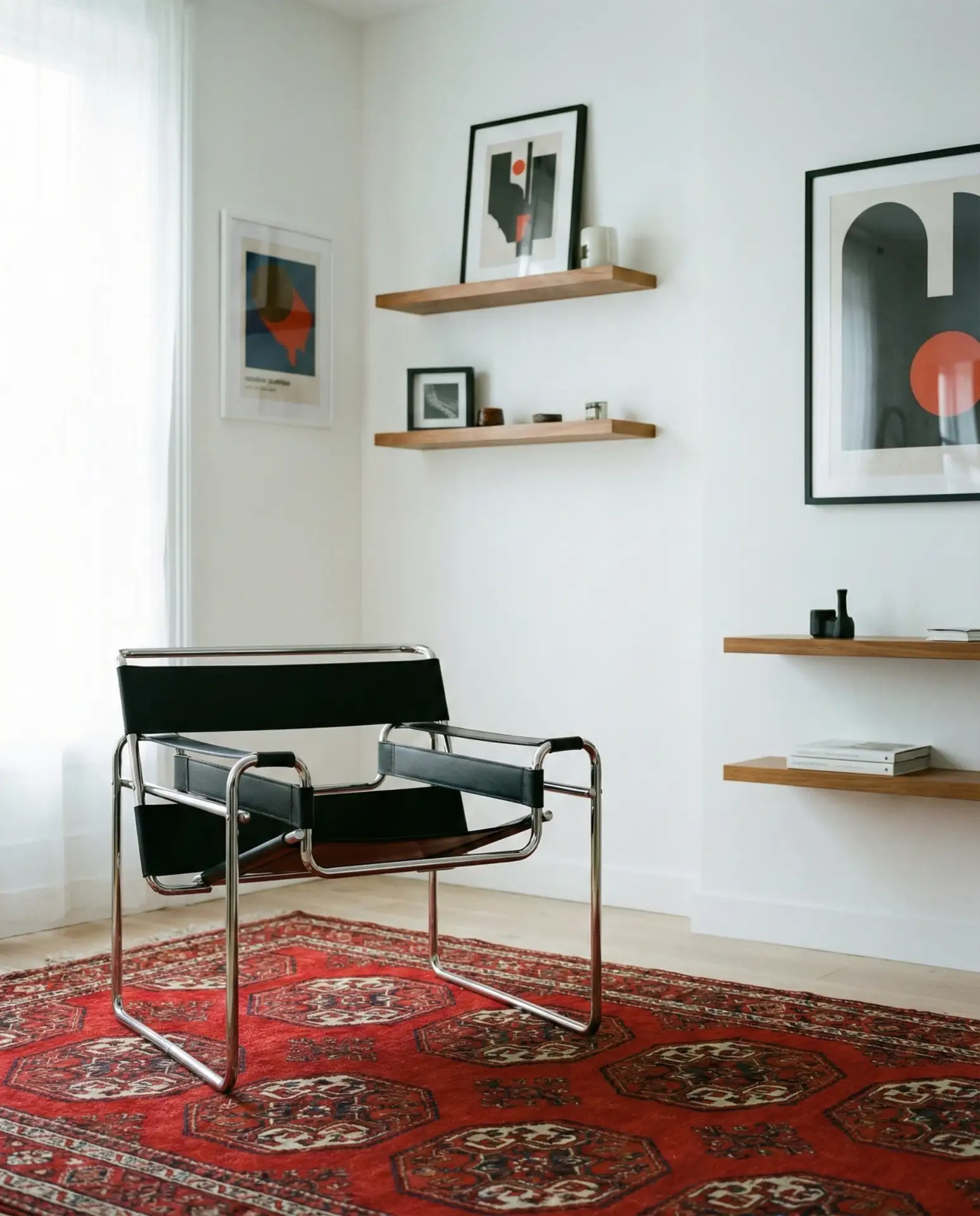 Bauhaus Living Room with Functional Form and Bold Colors 2