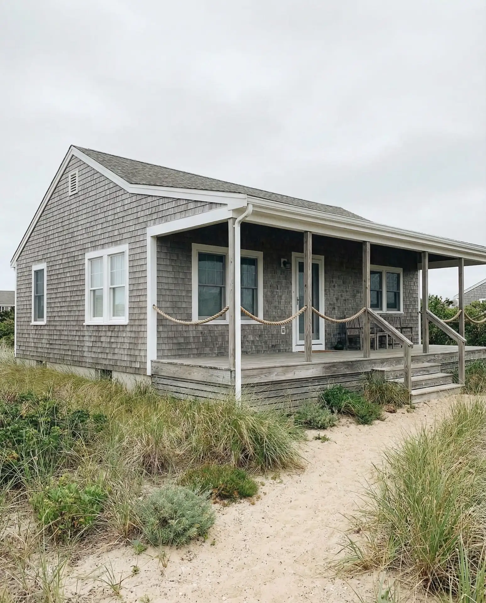 Beach Cottage with Weathered Wood Siding