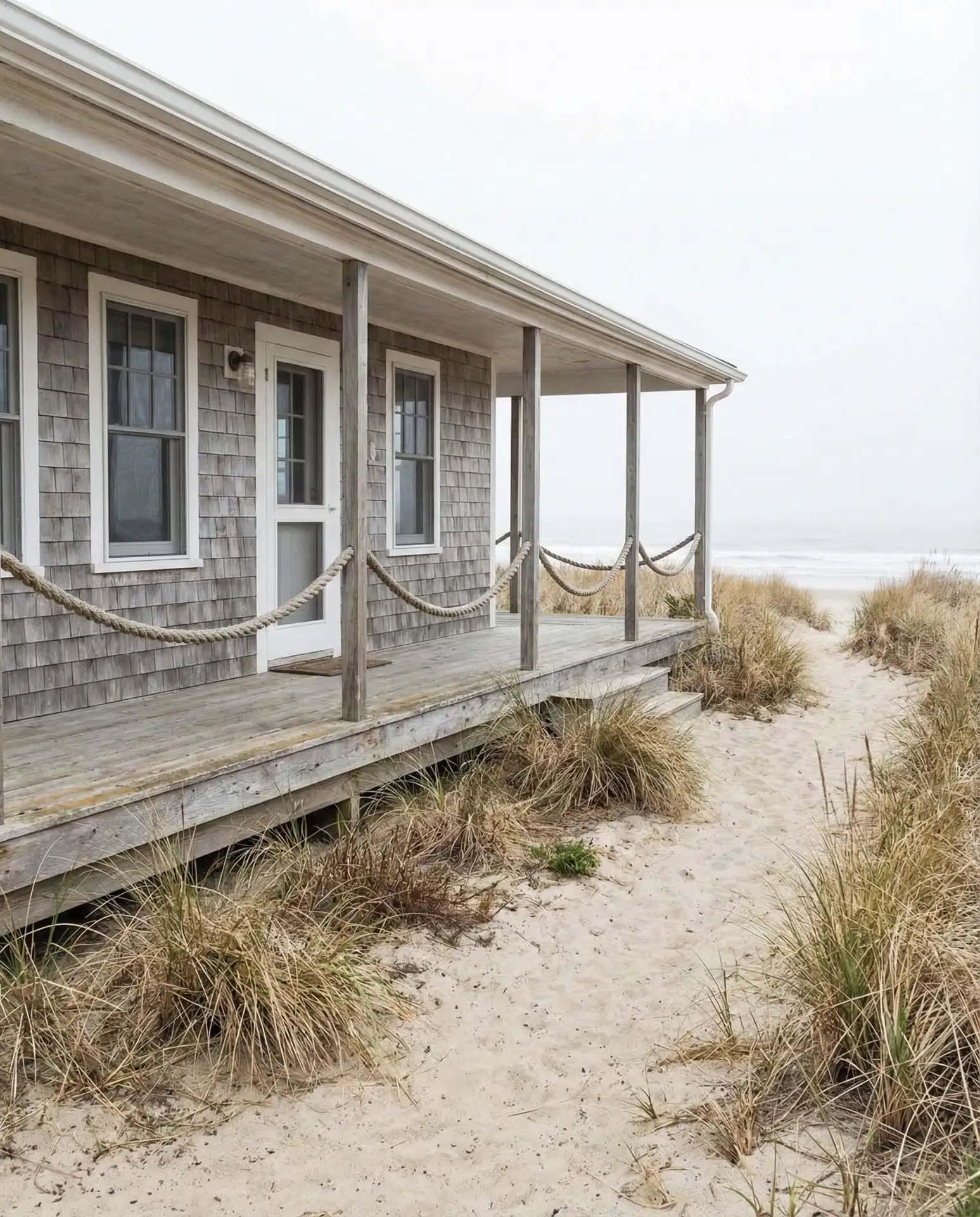 Beach Cottage with Weathered Wood Siding