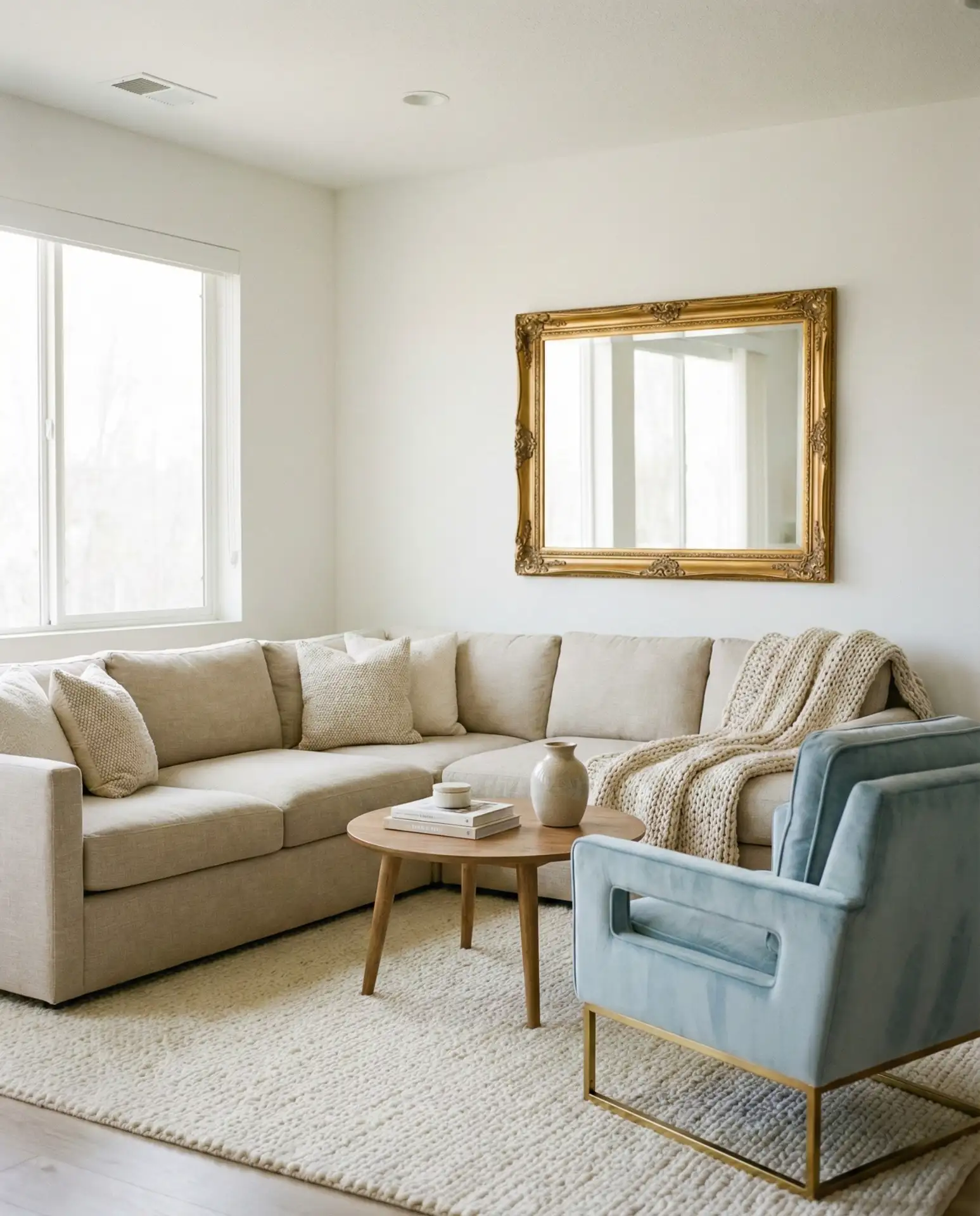 Beige and Soft Blue Transitional Elegance 1