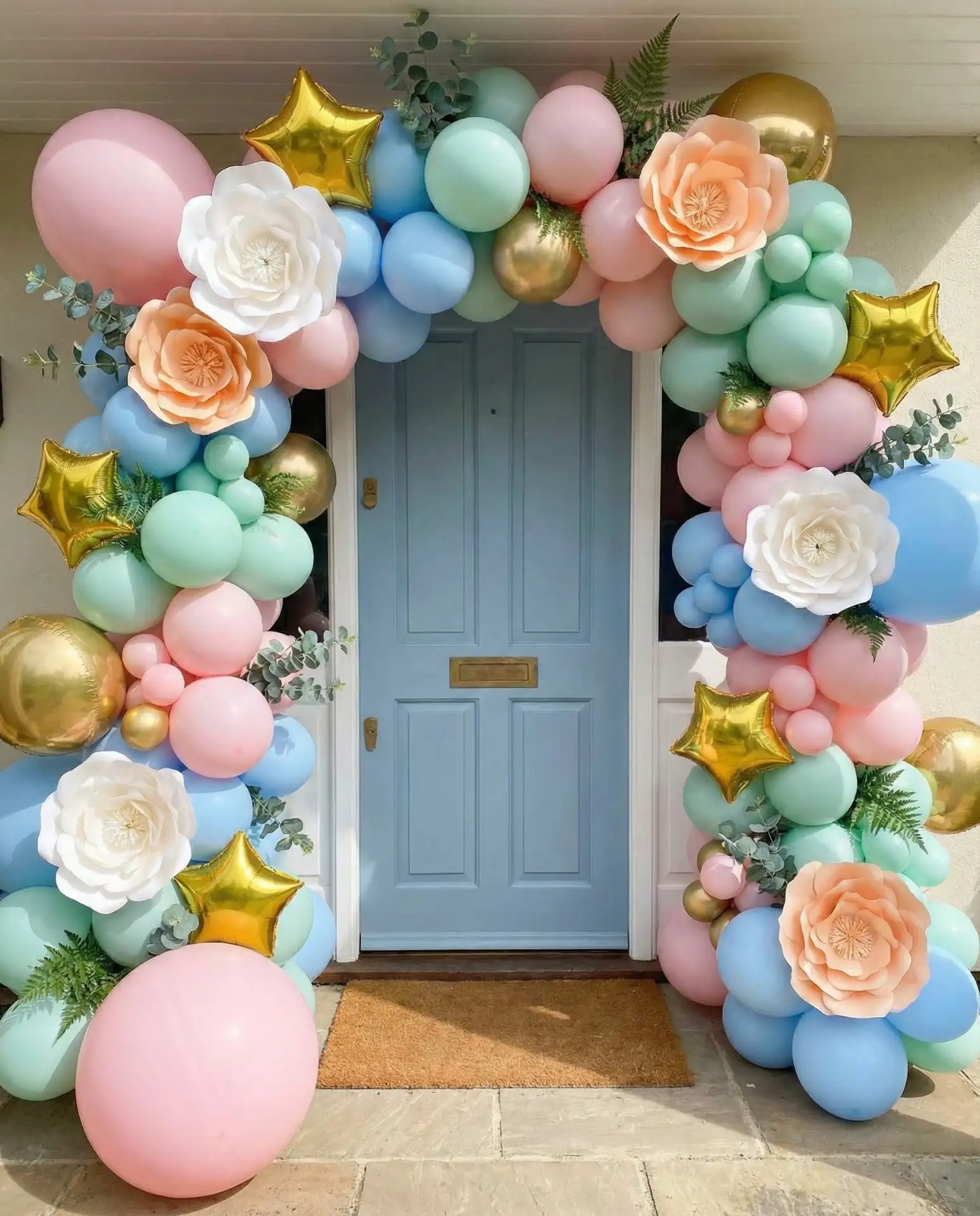 Birthday Balloon Arch Over Entry 1