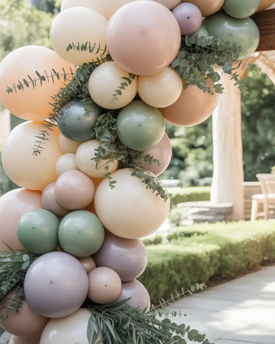 Birthday Balloon Garland with Greenery 1