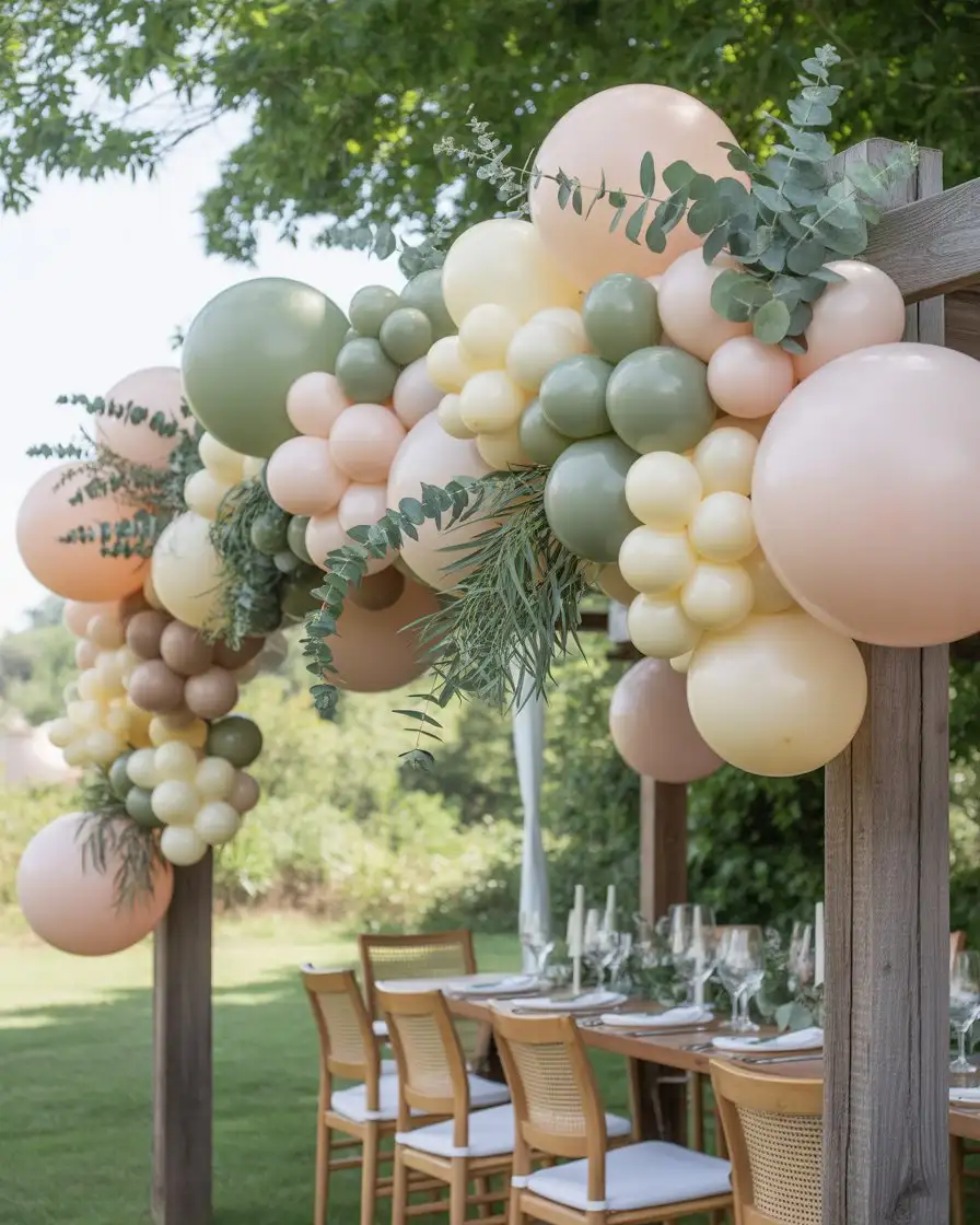 Birthday Balloon Garland with Greenery 2