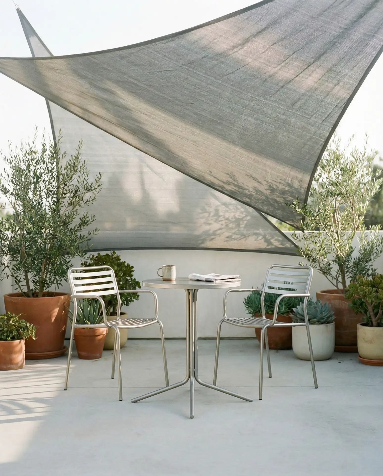 Bistro Set Under Shade Sail 1