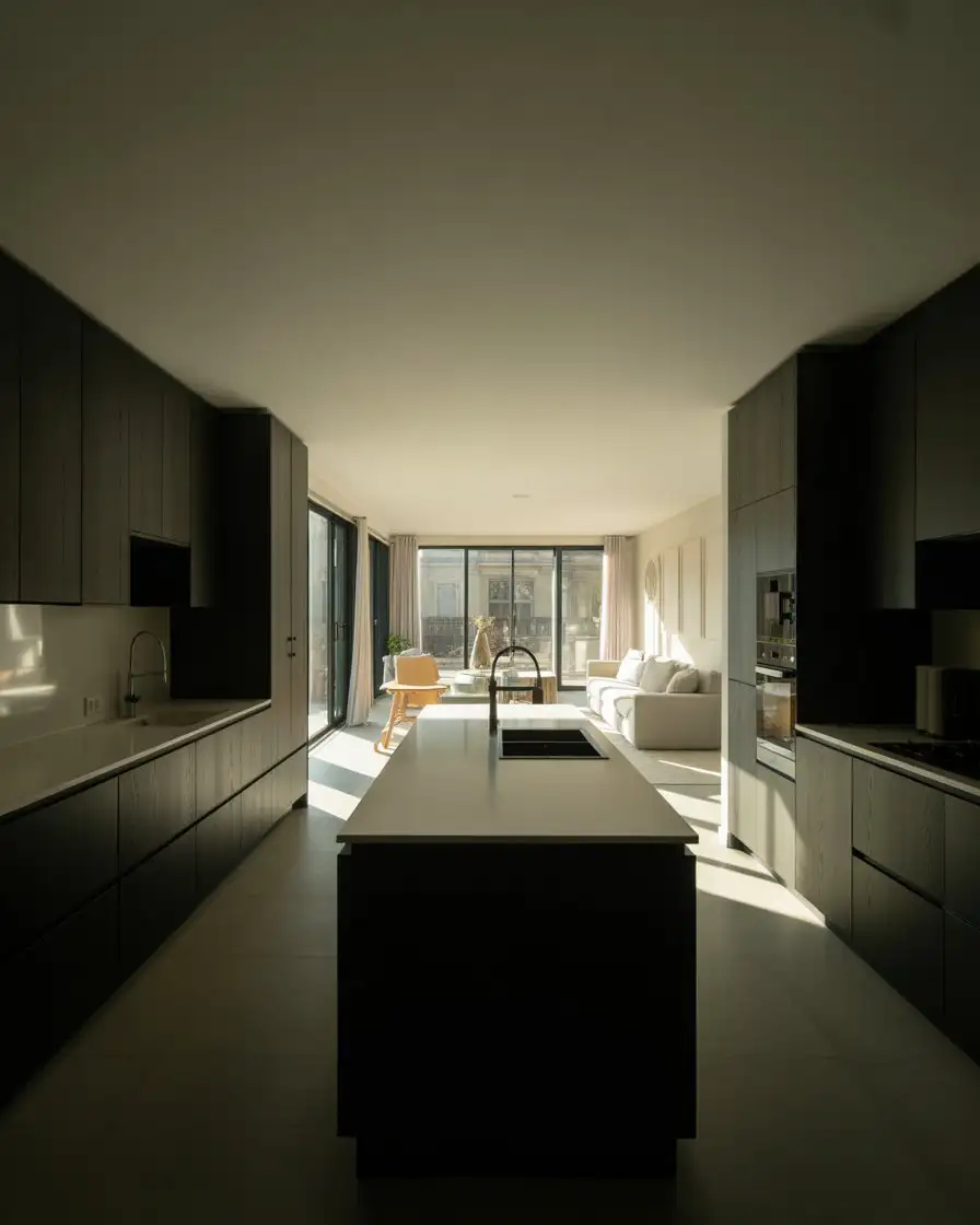Black Cabinets in Open-Concept Kitchen-Living Spaces 2