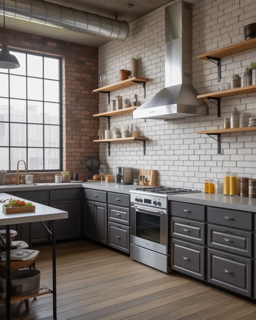 Black Cabinets with Industrial Metal Accents 1