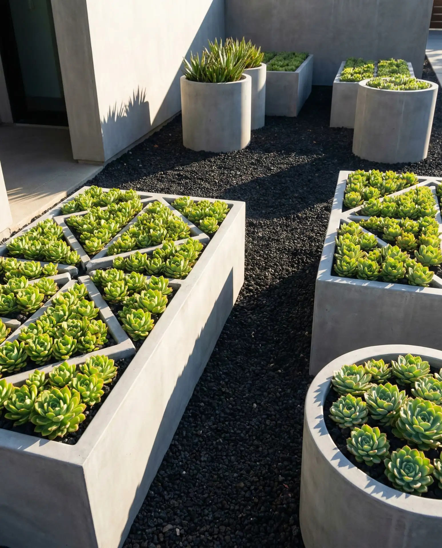 Black Lava Rock Modern Garden 1