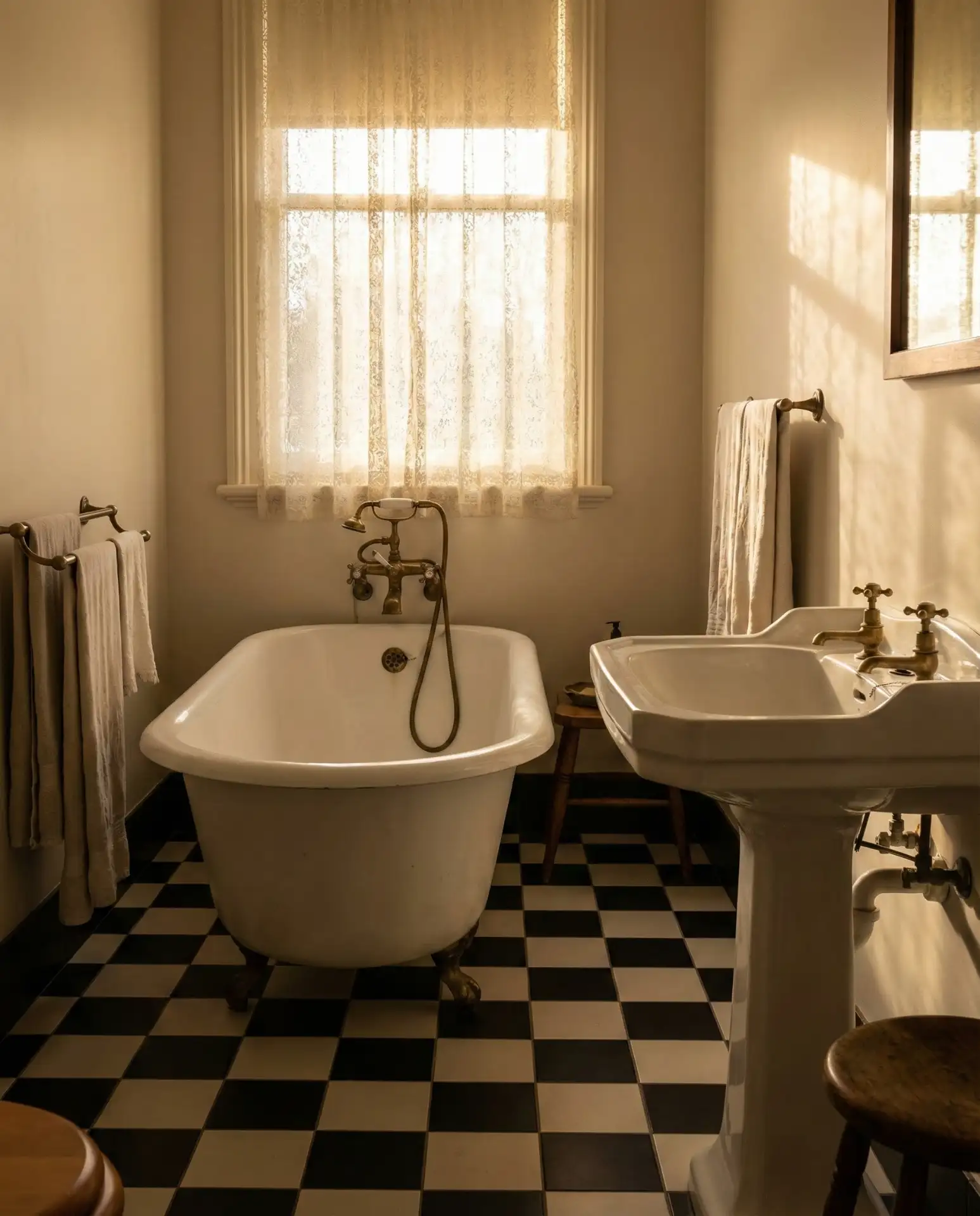 Black and White Checkerboard Vintage Charm 1