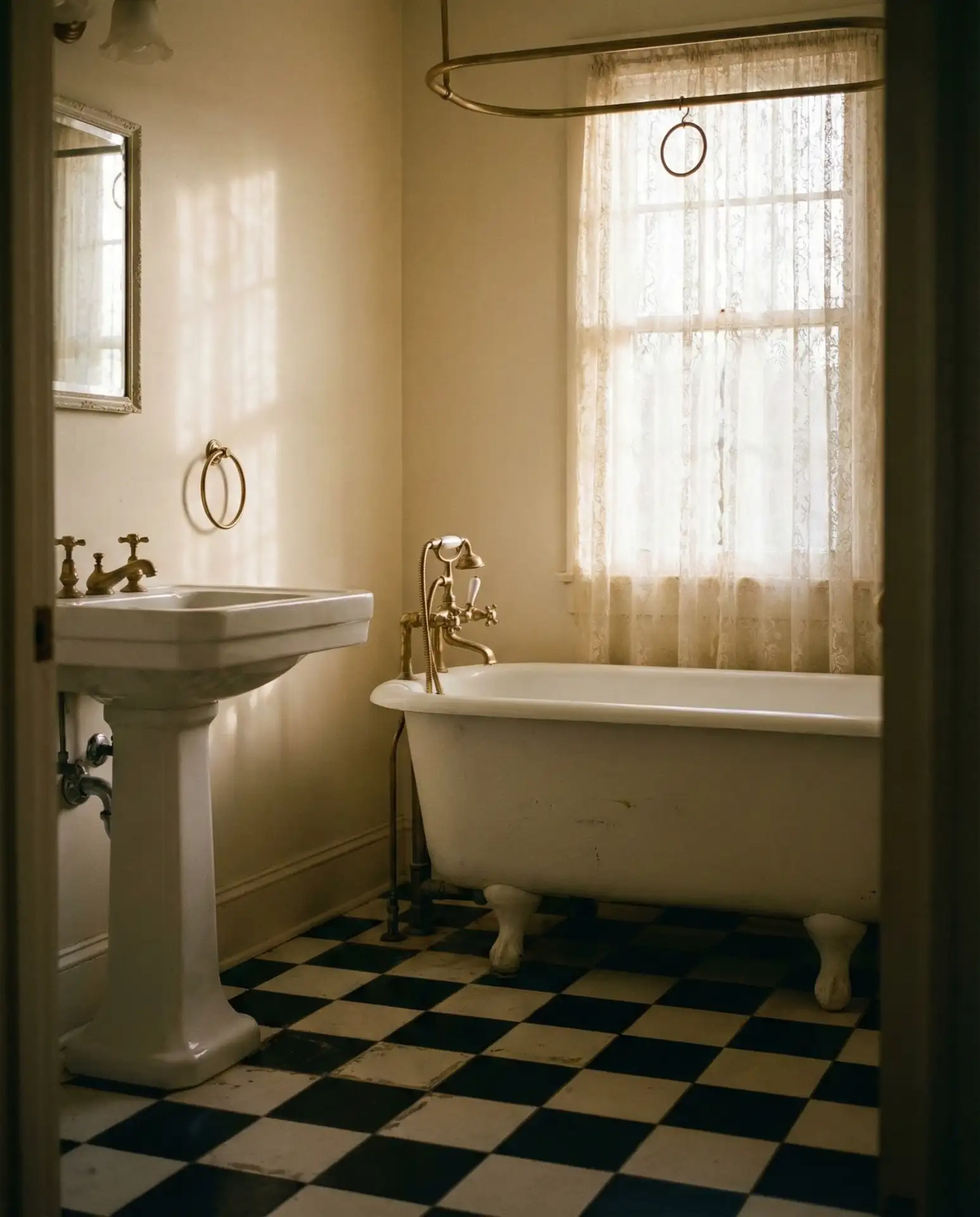 Black and White Checkerboard Vintage Charm 2