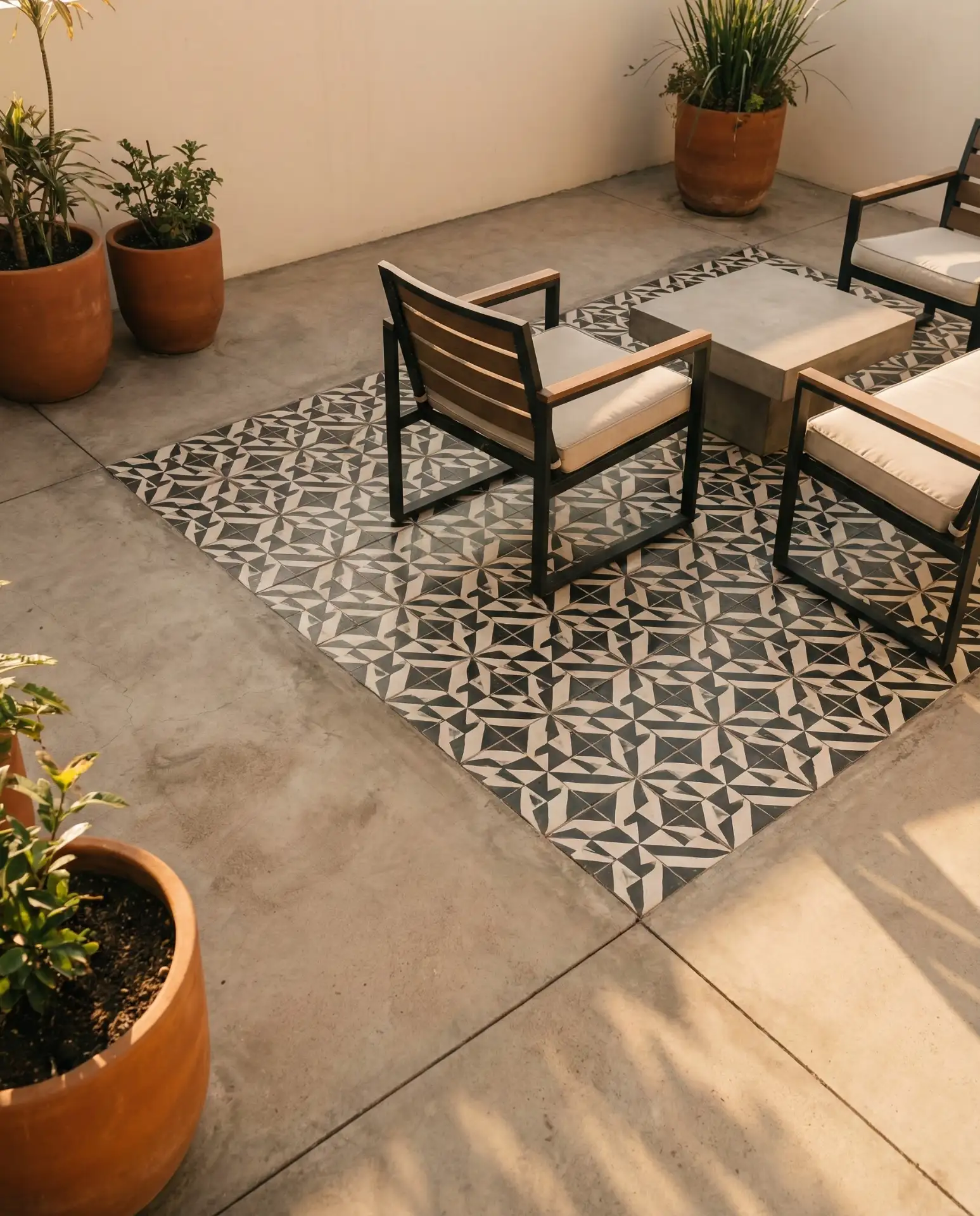 Black and White Patterned Tile Inlay 1