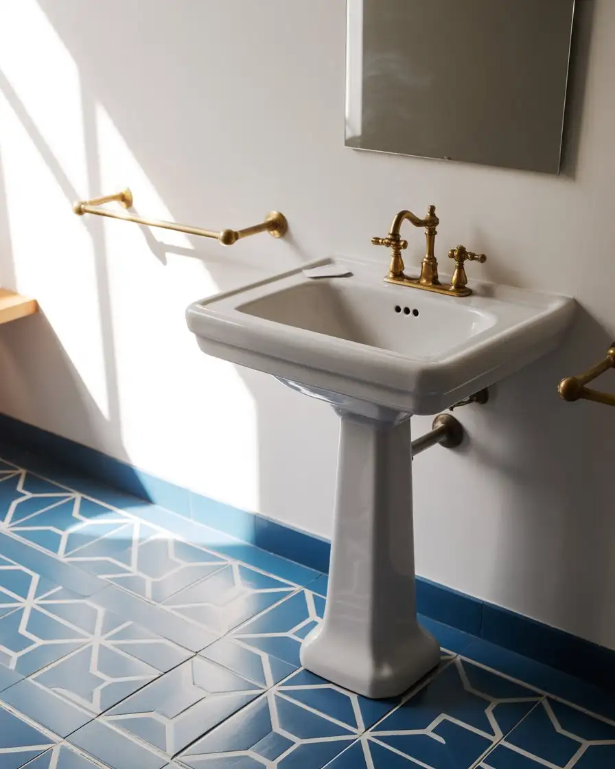 Blue Geometric Encaustic Tile 2