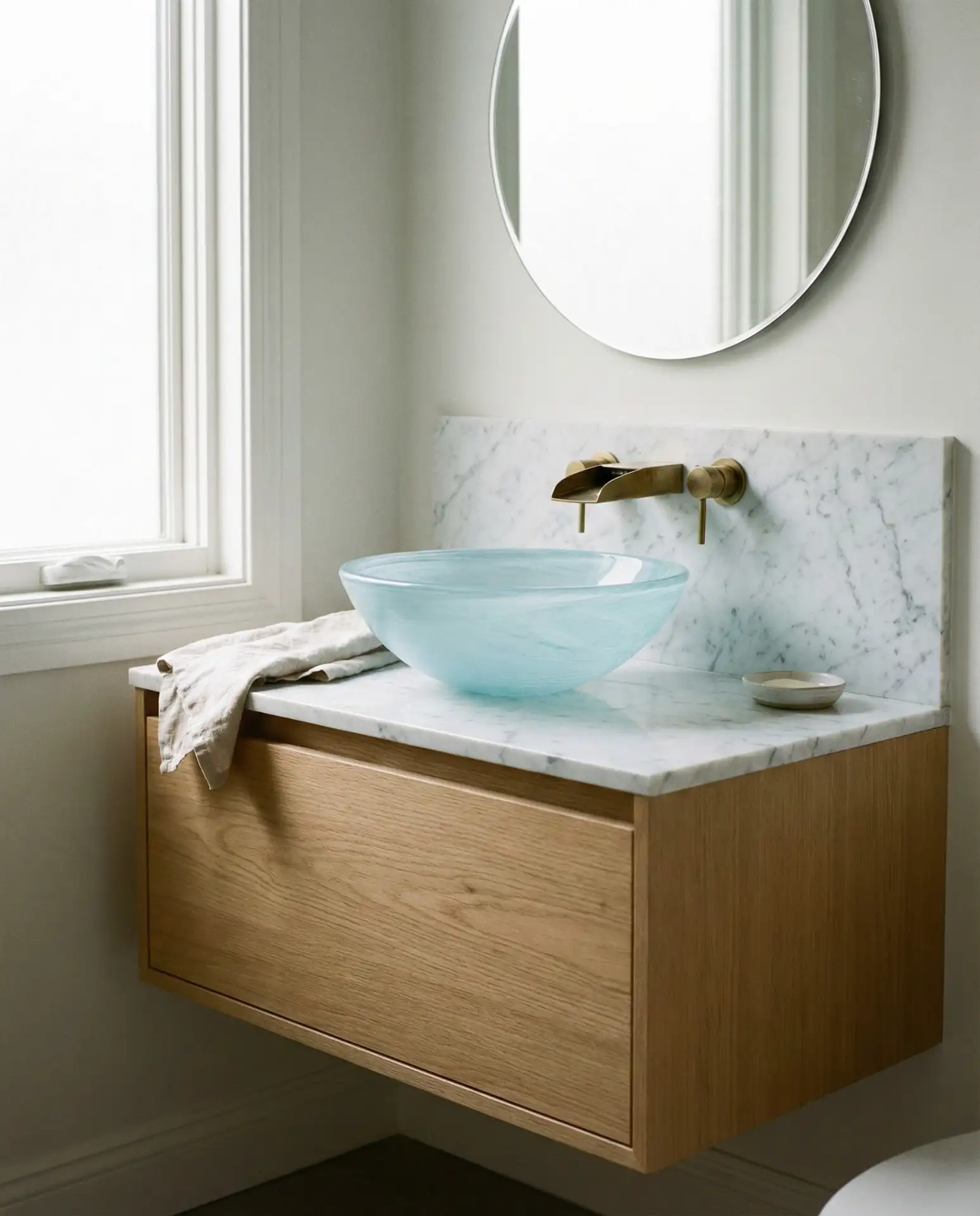 Blue Glass Vessel Sink 1