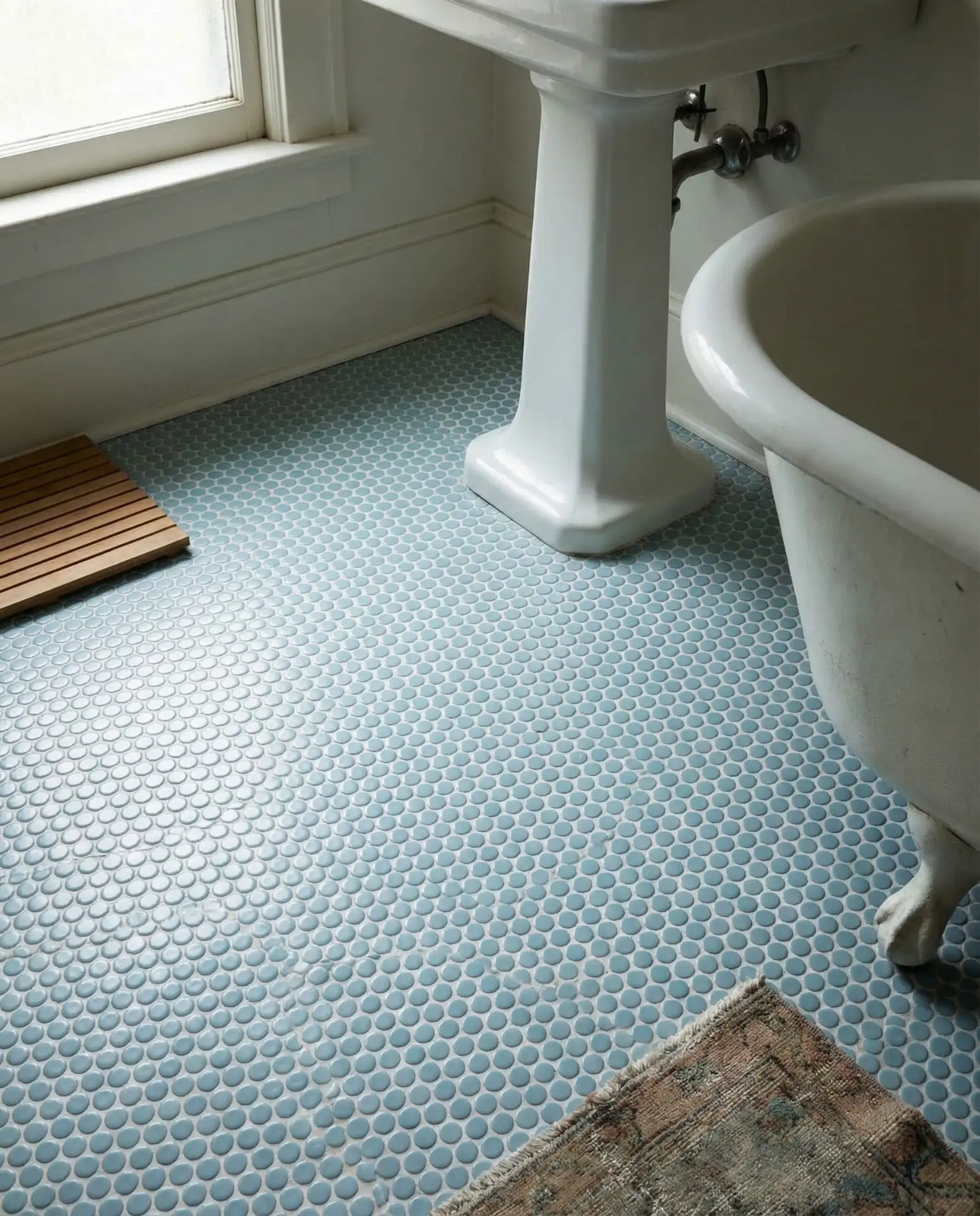 Blue Penny Tile Floor 2