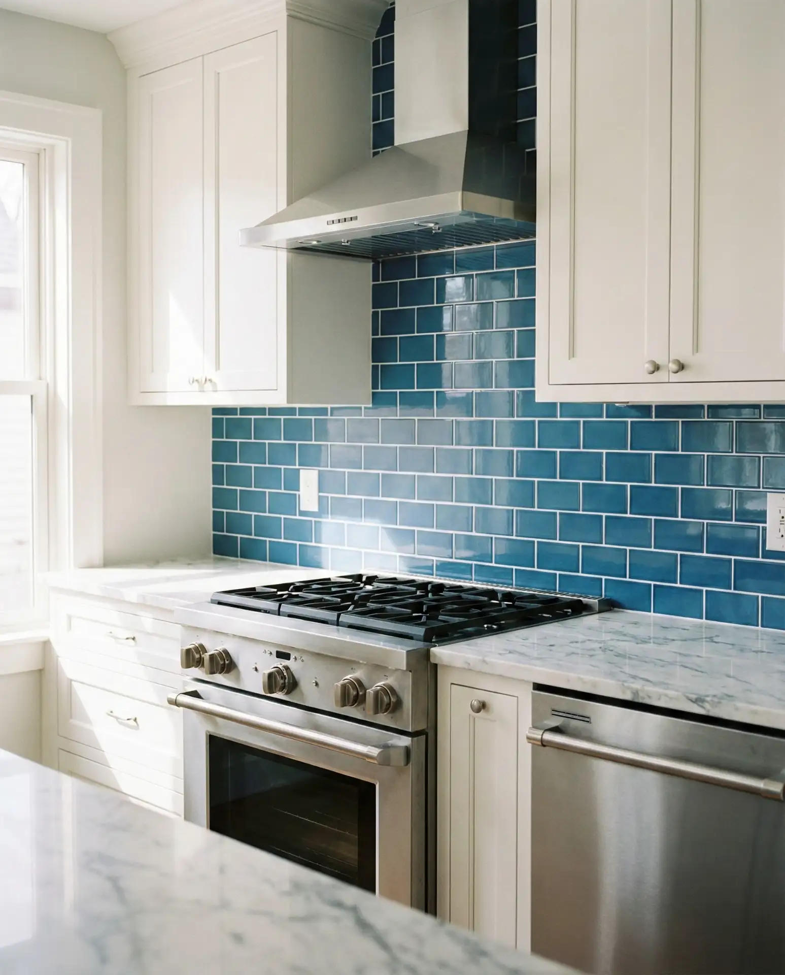 Blue Subway Tile Backsplash 1