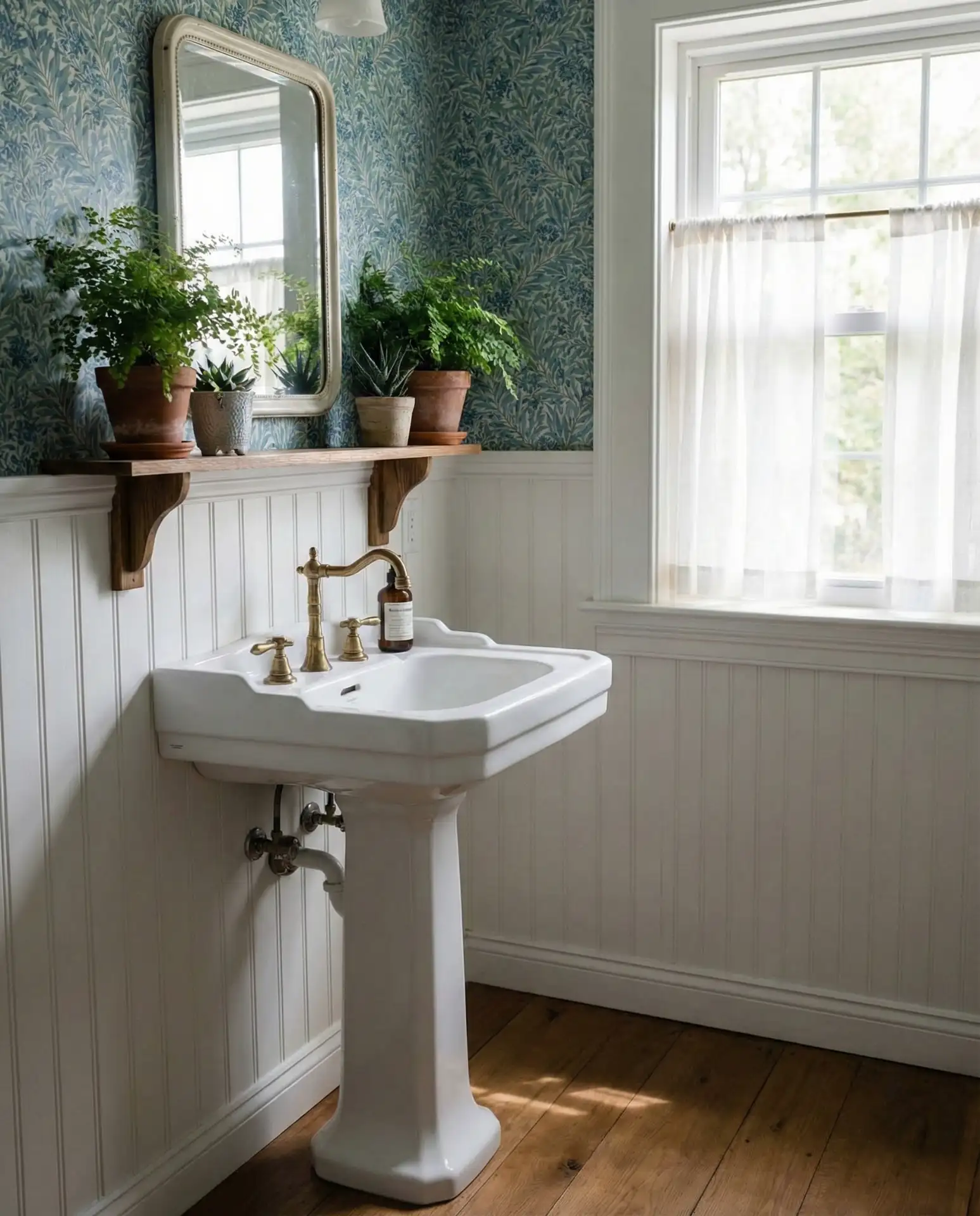 Blue and Green Botanical Wallpaper 1